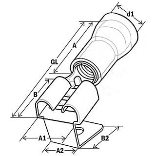 Гильза плоская штепсельная 4-6/6,3x0,8, нейлон (упак.100шт)