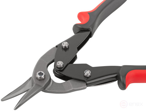 Ножницы по металлу усиленные CrV Профи, прорезиненные ручки, левые 250 мм
