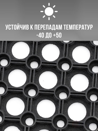 Dirt-resistant door mat with through holes 400x600x20 mm Black