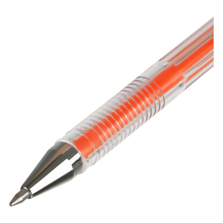 Ручка гелевая Crown "Hi-Jell Color" оранжевая, 0,7мм HJR-500H, штрих-код