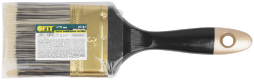 Кисть флейцевая "Стайл", искусственная черно-белая щетина, деревянная ручка 3" (75 мм)
