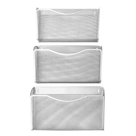 Wall mounted set of 3 metal trays Berlingo "Steel&Style", A4, silver