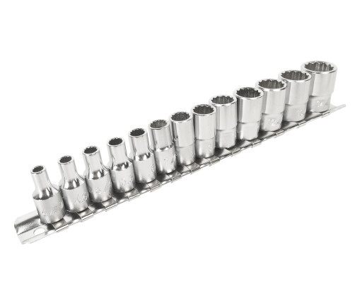 Набор головок торцевых 12-гранных 1/4" 4-14мм, длина 25мм 13 предметов JTC /1