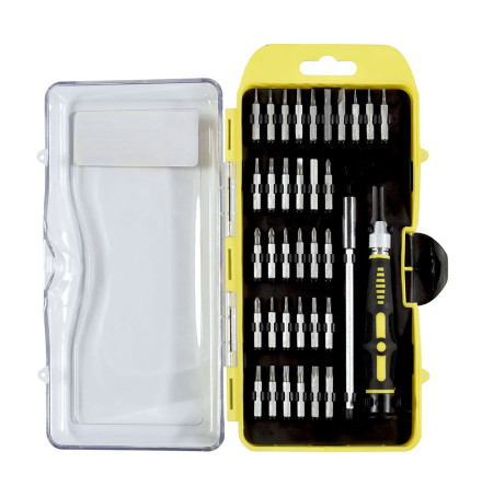 A set of inserts for precise work with a holder, 36 items, a plastic case