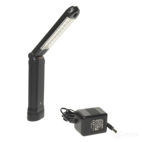 Portable 12V rechargeable lamp, with a variable tilt angle of 45 degrees. (30 LEDs) JTC