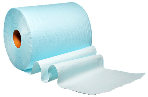 Puretech® W68 Non-woven cleaning material, 68 g/m2, 1 layer, blue, 38x30cm, 500 l/roll W68385