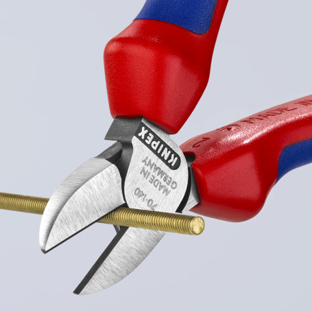 Side cutters, cut: failure. soft. Ø 4 mm, medium Ø 2.5 mm, solid Ø 1.8 mm, L-140 mm, 62 HRC, black, 2-K handles