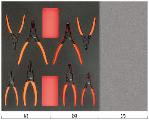 Fit&Go Set of lock ring pullers in a bed, 8 items