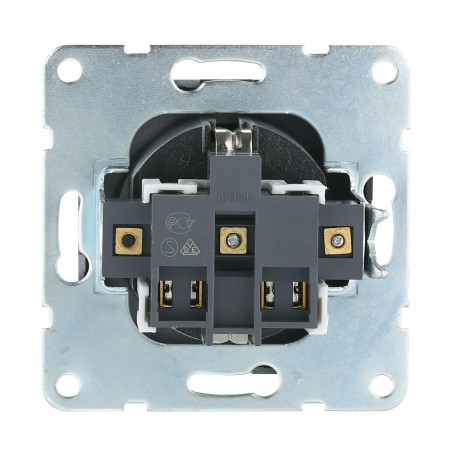 Socket with S/c, blinds and lid (silver metallic) LK60