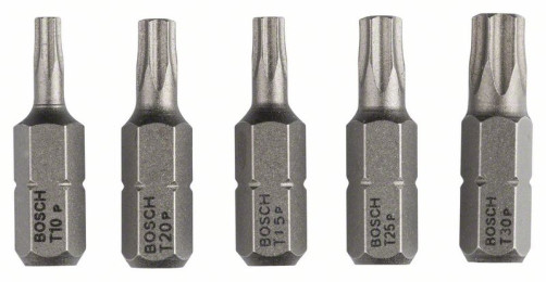 Set of 5 nozzles-Extra Hart bits (Torx®) T 10; T 15; T 20; T 25; T 30; 25 mm
