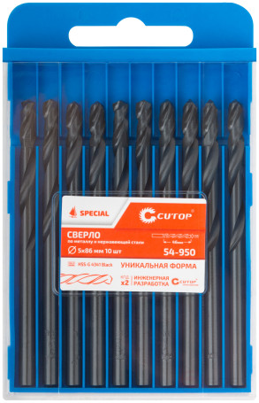 Сверло по металлу Cutop Special, HSS-G, 5 х 86/46 мм (10 шт)