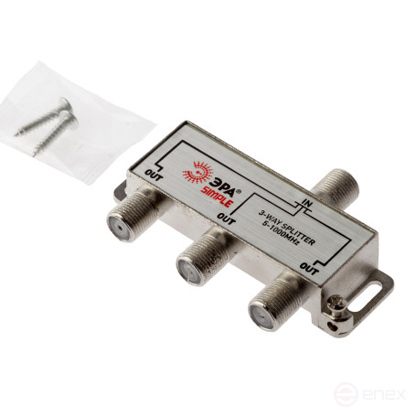 TV divider ERA SIMPLE DS-F-02 3 branches for F connector 5-1000 MHz package 1 pc