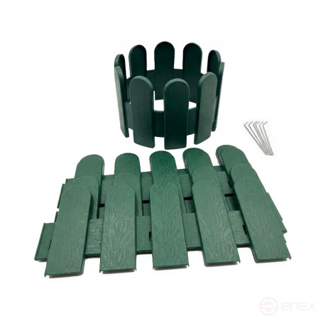 Plastic garden fence for a flower bed 3 meters Geoplastboard green