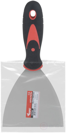 Шпатель, нерж.сталь, прорезиненная ручка 4" (100 мм)