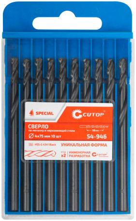 Сверло по металлу Cutop Special, HSS-G, 4 х 75/38 мм (10 шт)