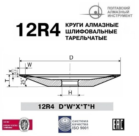 Diamond circle 12R4 150x5x3x16x32 160/125 BASIS AC4 V2-01