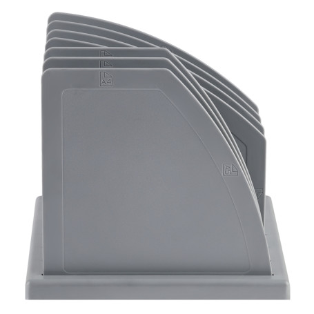 Stand for magazines and papers STAMM, prefabricated, 6 compartments, grey