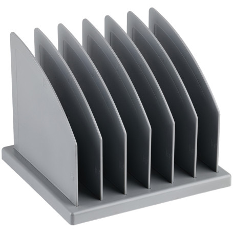 Stand for magazines and papers STAMM, prefabricated, 6 compartments, grey