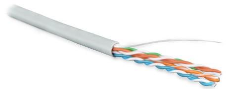 UUTP4-C5E-S24-IN-LSZH-GY-305 (305 m) Twisted pair cable, unshielded U/UTP, category 5e, 4 pairs (24 AWG), single-core(solid), LSZH, ng(A)-HF, -20°C – +75°C, gray - warranty:15 years component, 25 years system