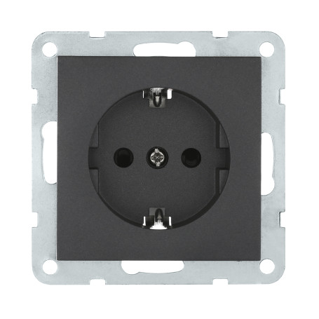 Socket with a/c, with blinds (black velvet) LK60