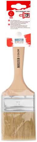 The brush is fluted, thick. 18 mm, 50% PBT/50% light natural. bristles, stainless steel. crimp, width 70 mm