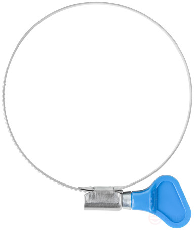 Knurled crimping clamp with a key, 9 mm wide, stainless steel.steel 60-80 mm