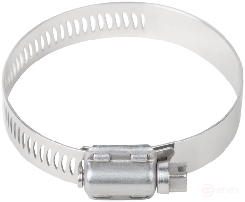 Хомут обжимной просечной, ширина 12,7 мм, нерж.сталь 40-64 мм