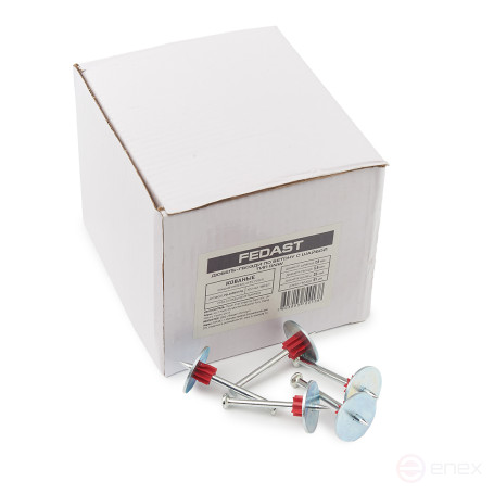 Dowel nails on concrete with DNW washer for powder mounting guns (51 mm, 100 pcs/pack) FEDAST