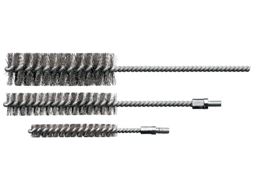 Brush ruff IBE, 180*80 mm, diameter 16 mm, steel corrugated wire STA 0.15 mm, shank 2.5 mm