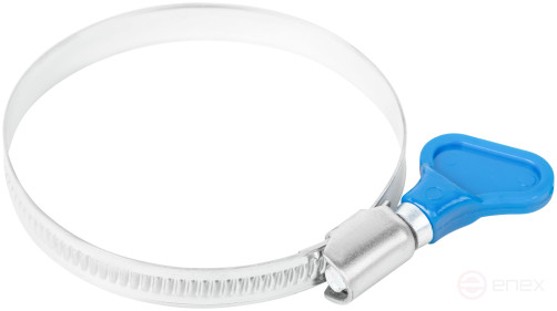 Knurled crimping clamp with key, 9 mm wide, stainless steelsteel 50-70 mm