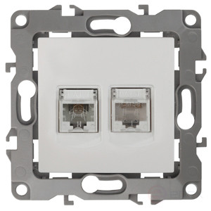 Розетка ЭРА Серия 12 12-3109-01 комбинированная RJ45+RJ11 IP20 белый