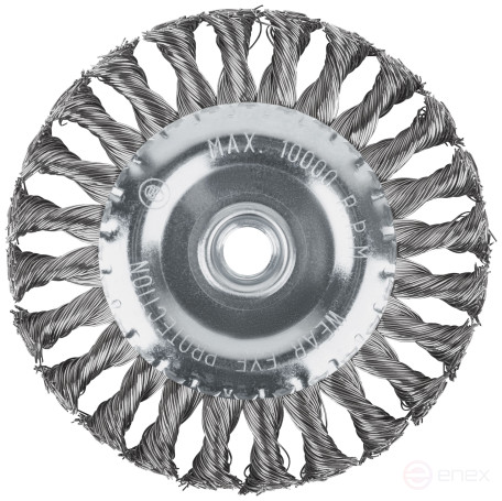 Щетка для УШМ, М14, тип "Плоская", крученая проволока 0,5 мм, 125 мм, блистер, CUTOP Profi