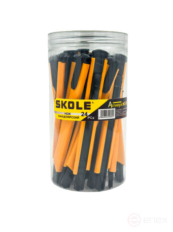 Нож канцелярский Skole 24 шт/уп, лезвие 9 мм NC-05