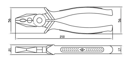 Pliers combined 200 mm with two-component handles, zinc