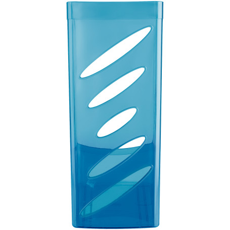 Лоток для бумаг вертикальный СТАММ "Тропик", тонированный голубой, ширина 110мм