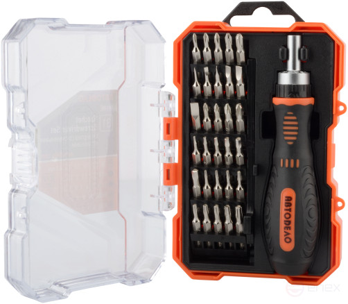 Ratchet screwdriver set with replaceable inserts 31pr.(plast/f) AvtoDelo (30728)
