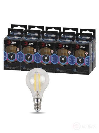 LED lamp ERA F-LED P45-9W-840-E14 9W Filament Ball Neutral White Light E14