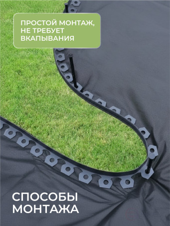 Бордюр садовый пластиковый МАНГО 10 м высота 55 мм черный