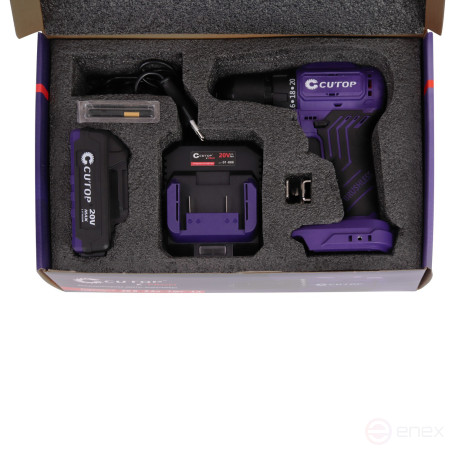 Screwdriver Cutop E-Profi 20V, 13mm, 1 Battery, 2AH, Spare parts, card box.