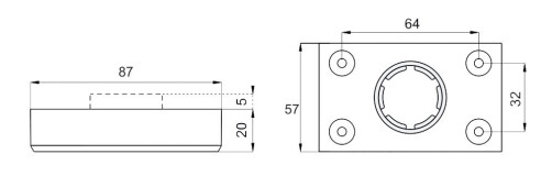 Опора меб. пласт. B-01 h20 регул. чёрный AKS
