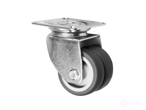 Колесная опора д.50 мм сдвоенная с панелью крепления