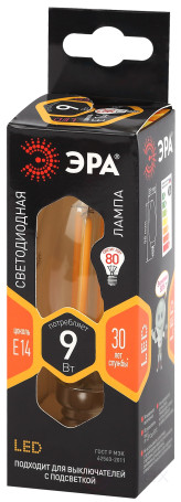 LED ERA Lamp F-LED B35-9w-827-E14 9W Filament Candle Warm White Light E14