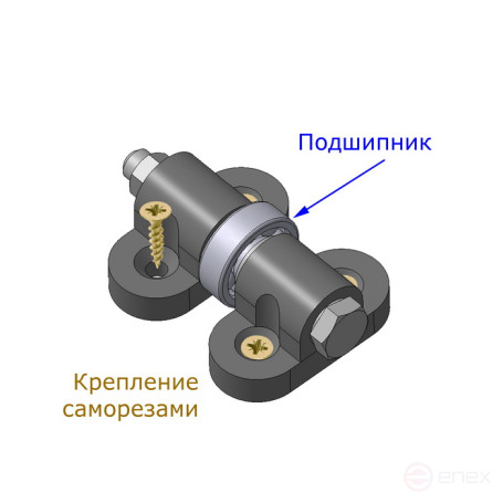 Mini bearing support rollers for medium loads (8 pcs). Height 19.5 mm