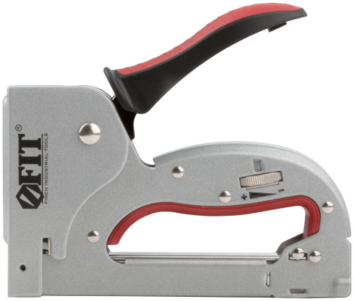 Stapler for narrow staples "type 53" 4-14 mm, with adjustable impact force, metal.housing, rubberized.lever