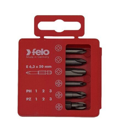 Felo Set of bits PZ1-3 and PH1-3 50 mm in a package, 6 pcs 03291516