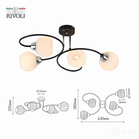 Rivoli Gisela Chandelier 4083-304 4 x E27 40W Modern