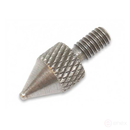 The tip for the indicator is steel (cone+ball+1 mm)