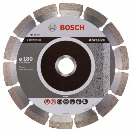 Diamond cutting wheel Standard for Abrasive 180 x 22.23 x 2 x 10 mm