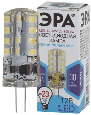 Лампа светодиодная ЭРА STD LED JC-3W-12V-840-G4 3Вт капсула нейтральный белый свет G4