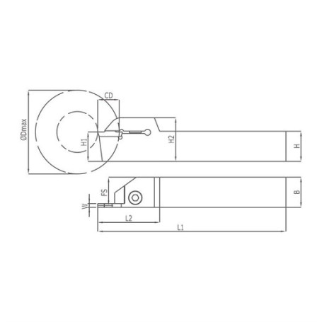 Heikenei Egt K Державка для обработки наружных канавок Krly Mgm, 25x25, w-5, cd-22